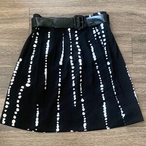 Worthington Black and White Patterned Mini Skirt
